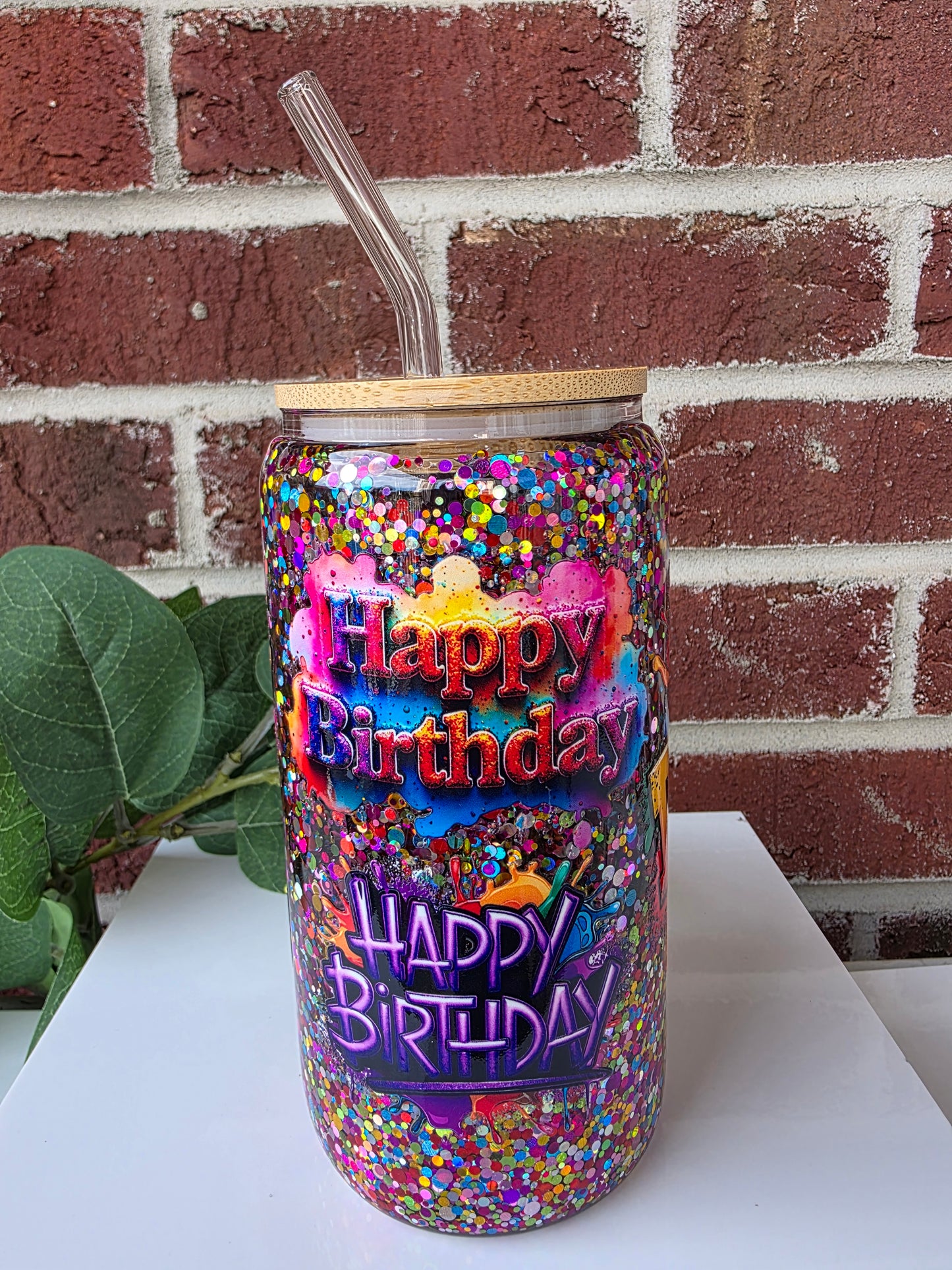 Happy Birthday Snowglobe Cup