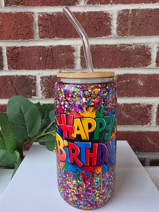 Happy Birthday Snowglobe Cup