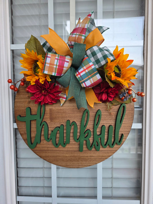 Thankful Heart Wooden Door Decor