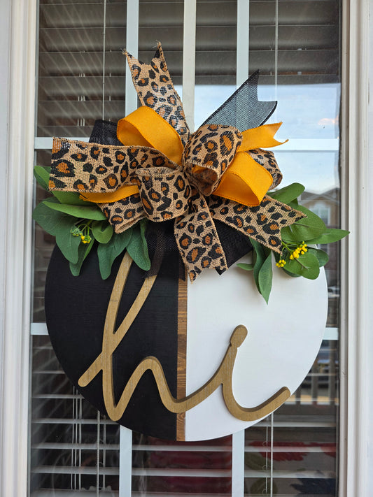 Cheetah Gal Hi Wooden Door Decor