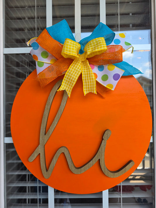 Bright Orange Door Decor
