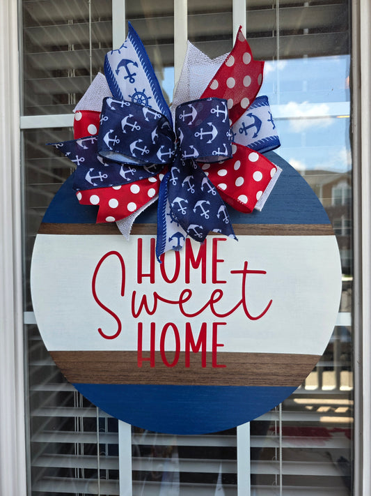 18” Nautical-Themed “Home Sweet Home" Door Decor