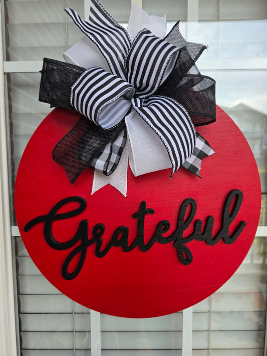 Grateful Wooden Wreath - Red & Black Edition